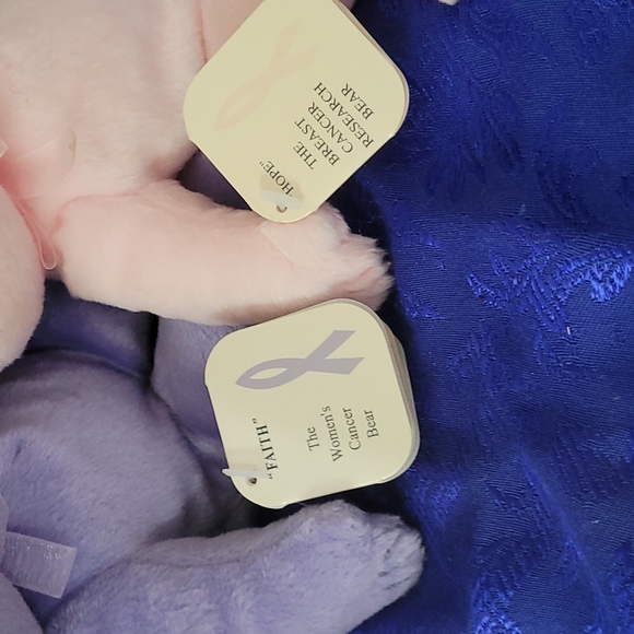 VTG Charity Bear Co. "Faith" & "Hope" Teddy Bears  (pair) for ♀️ Cancer Research - Picture 7 of 17